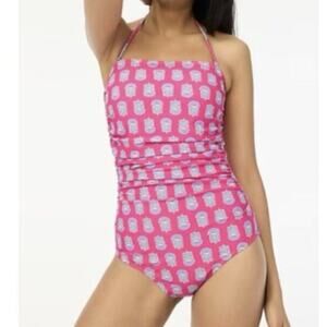 NWT J Crew Factory Womens Strapless One‎ Piece Swimsuit XL Rushing Pink Floral